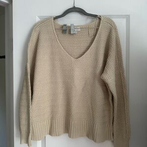 Lucky Brand Textured Cream Pullover sweater M